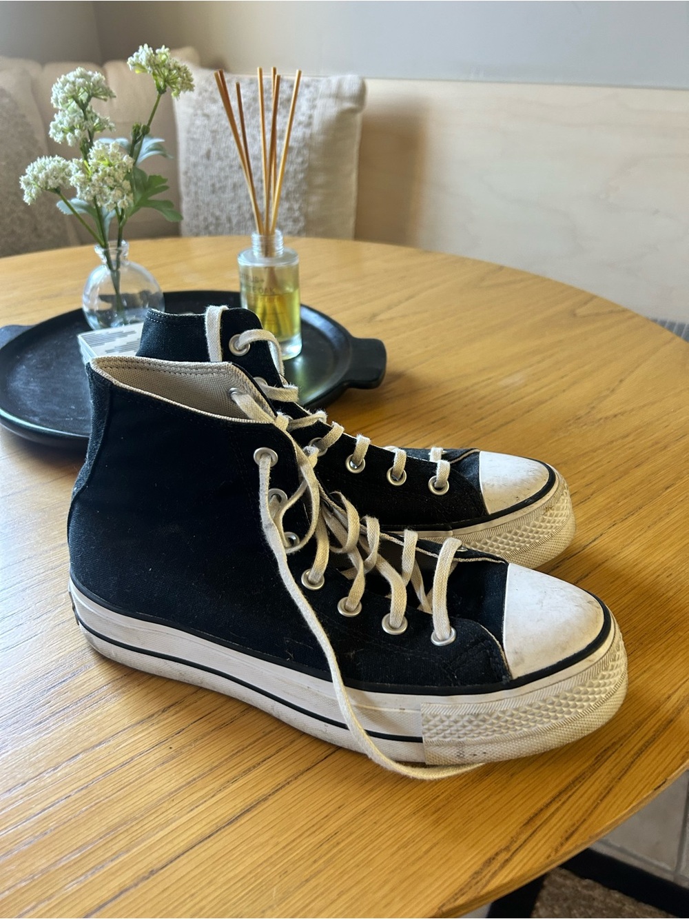 Converse Black High-Top Platform Canvas Sneakers